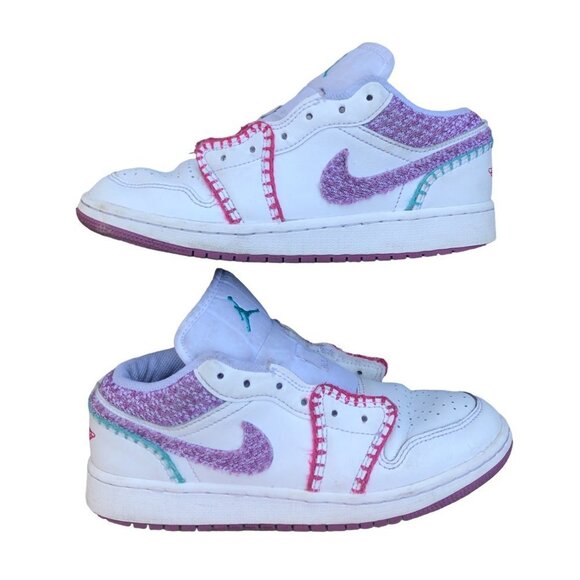 Nike Air Jordan 1 Low White Light Bordeaux Size 5.5 - Picture 1 of 9